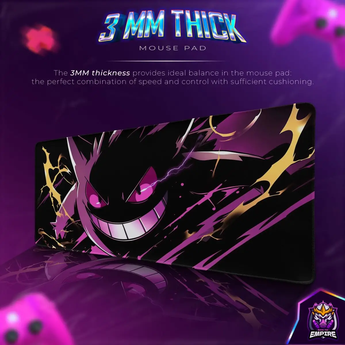 Gengar Pokémon Desk Mat, Shadow Surge Mouse Pad