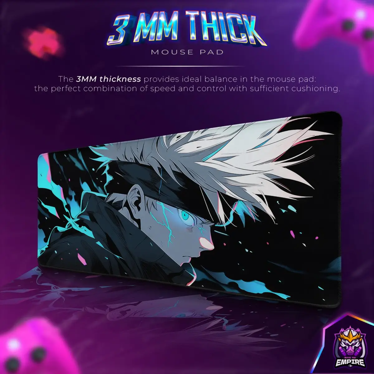 Gojo Limitless Gaze Desk Mat, Jujutsu Kaisen Mouse Pad