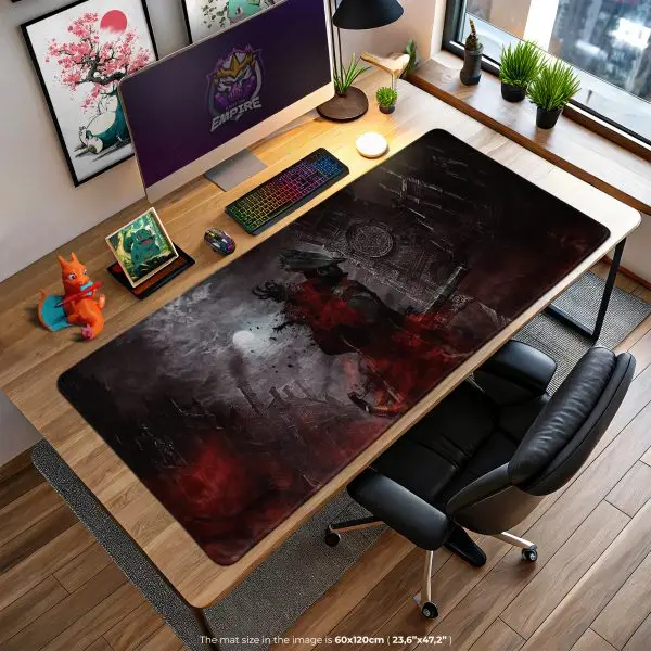 Hunter's Curse Desk Mat, Bloodborne Mouse Pad