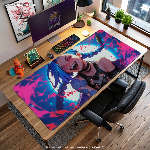 Jinx Chaos Core Desk Mat, Arcane Blast Mouse Pad
