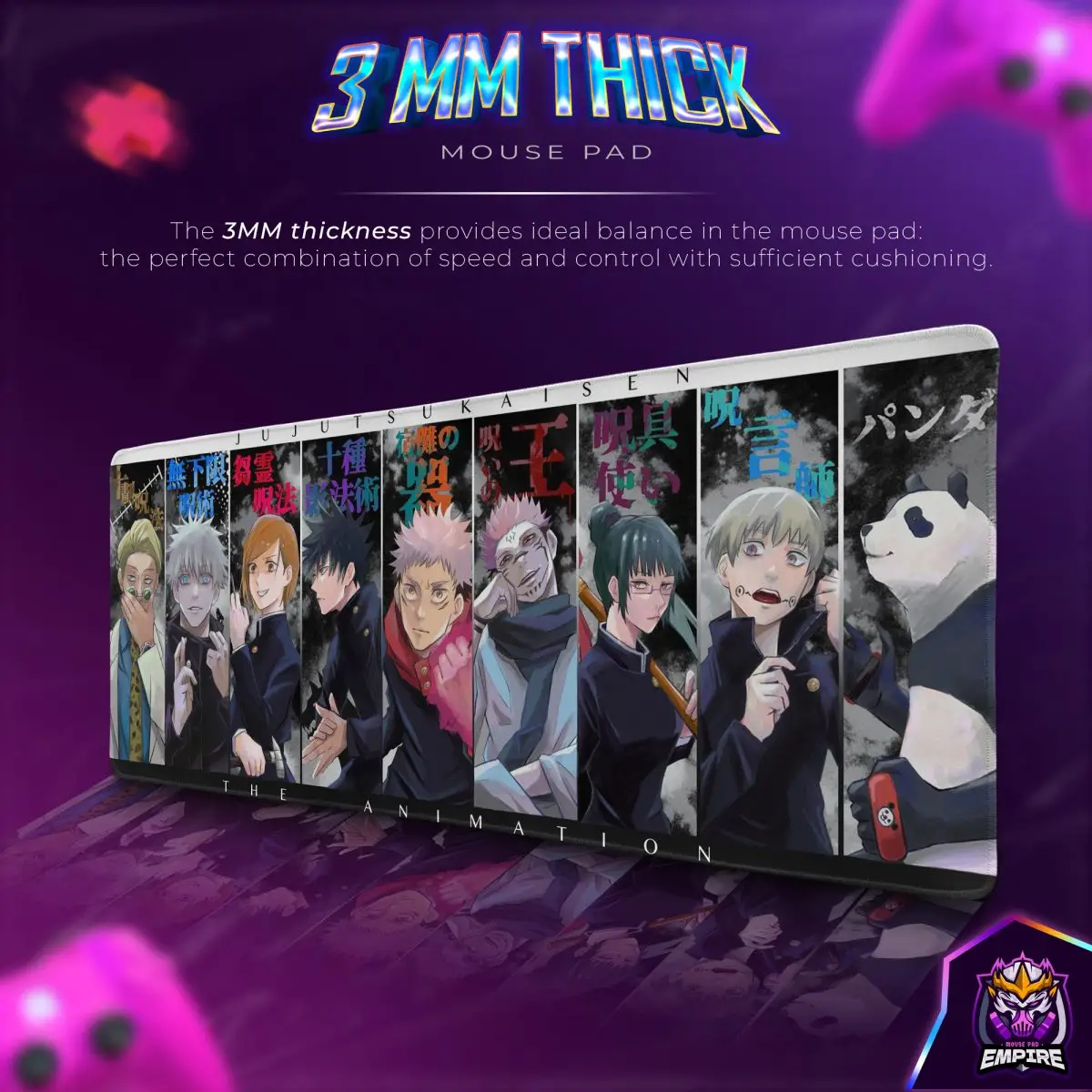 Jujutsu Kaisen Desk Mat, Cursed Energy Mouse Pad