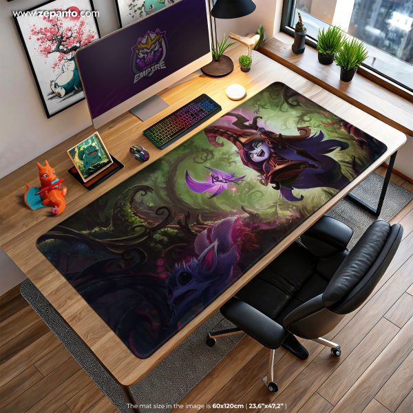 Lulu Enchanted Forest Desk Mat, LoL Fae Magic Mouse Pad