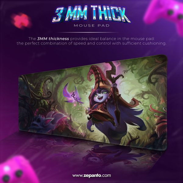 Lulu Enchanted Forest Desk Mat, LoL Fae Magic Mouse Pad