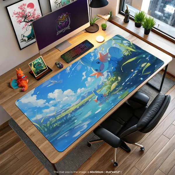 Mudkip River Breeze Desk Mat, Pokemon Calm Mouse Pad
