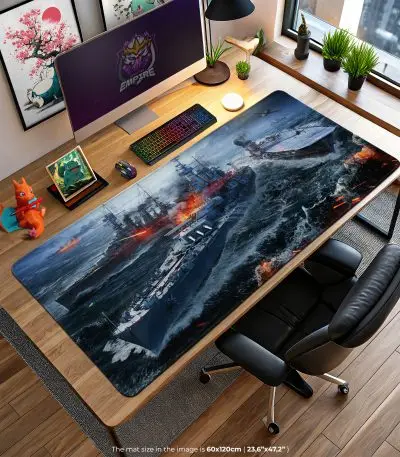 Naval Warfare Desk Mat, World of Warships Mouse Pad