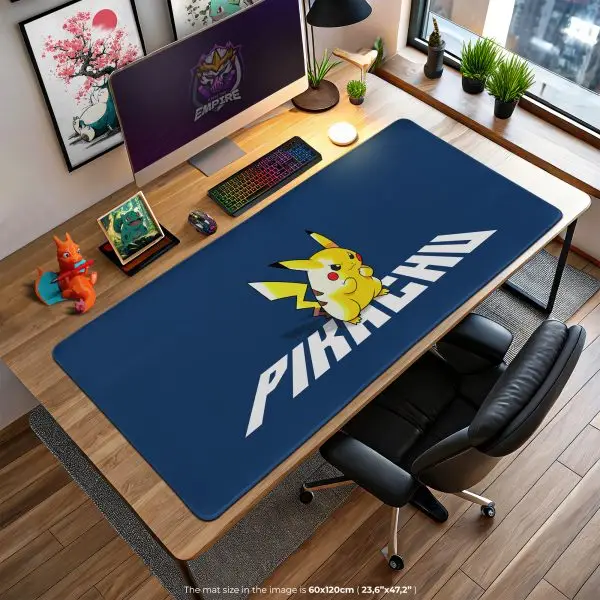 Pikachu Power Stance Desk Mat, Pokemon Bold Mouse Pad
