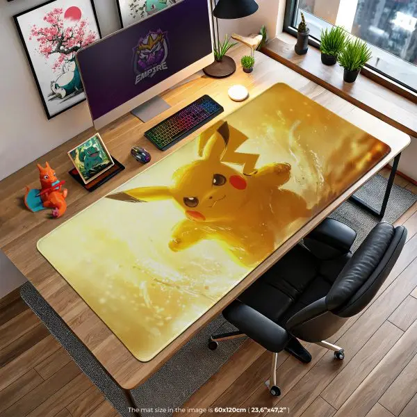 Pikachu Thunder Dash Desk Mat, Pokemon Speed Mouse Pad