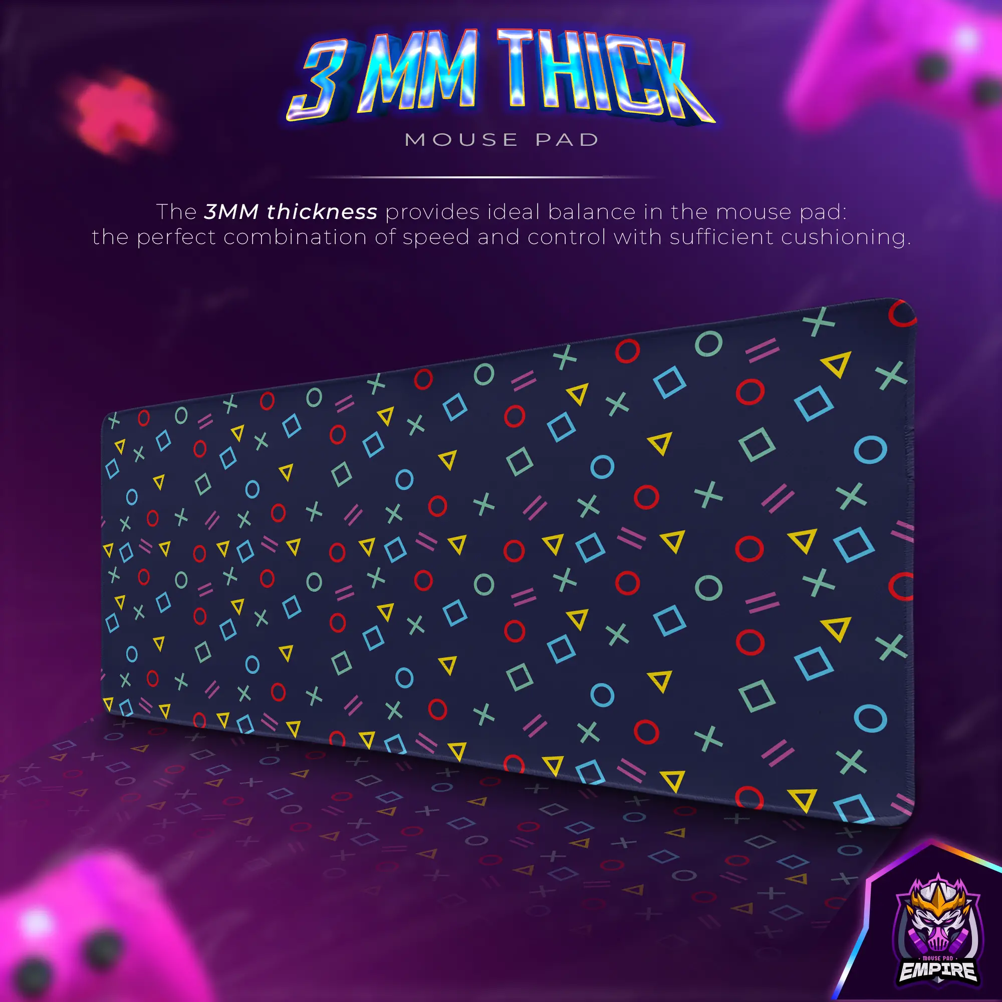 play-icon-pattern-desk-mat-gamer-symbols-mouse-pad-12 Play Icon Pattern Desk Mat, Gamer Symbols Mouse Pad