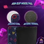 Play Icon Pattern Desk Mat, Gamer Symbols Mouse Pad