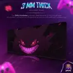 Shadow Gengar Glow Desk Mat, Pokémon Ghost Mouse Pad