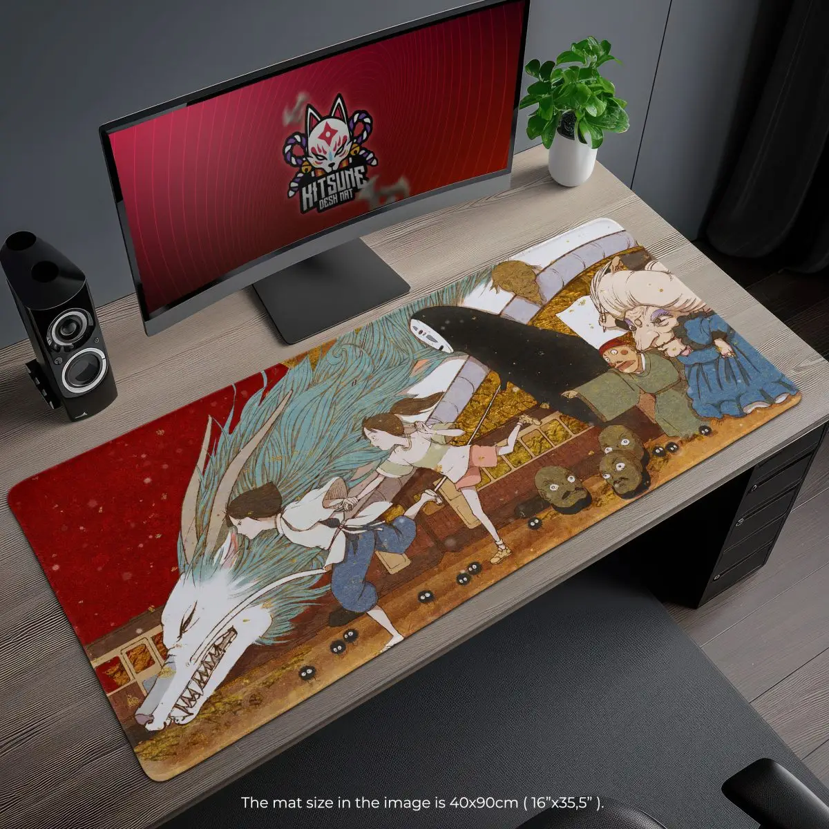 Spirited Away Escape Desk Mat, Haku & Chihiro Mouse Pad