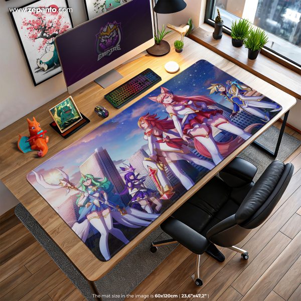 Star Guardians Unite Desk Mat, LoL Magical Mouse Pad