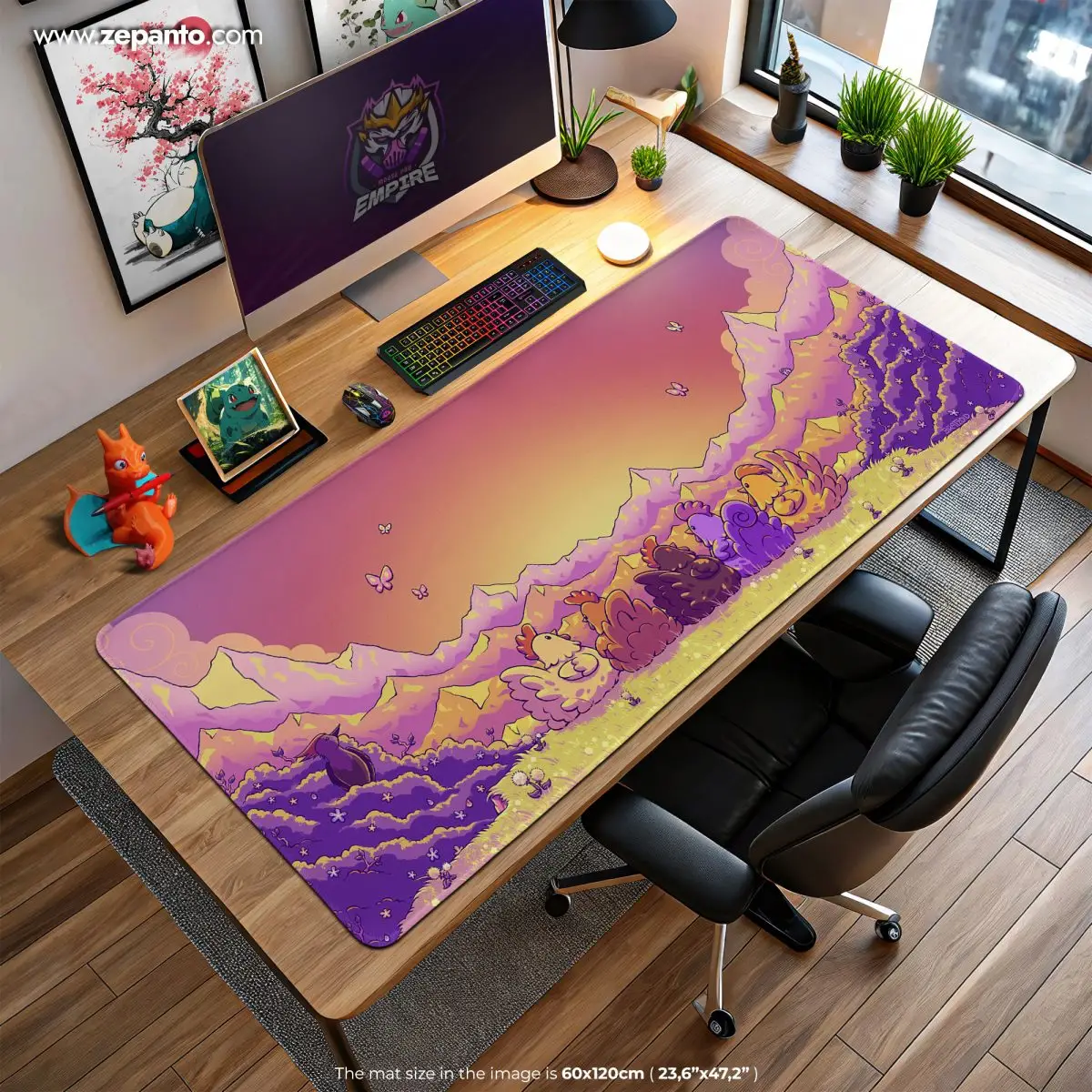 Stardew Valley Coop Desk Mat, Sunset Farm Mouse Pad