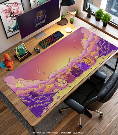 Stardew Valley Coop Desk Mat, Sunset Farm Mouse Pad