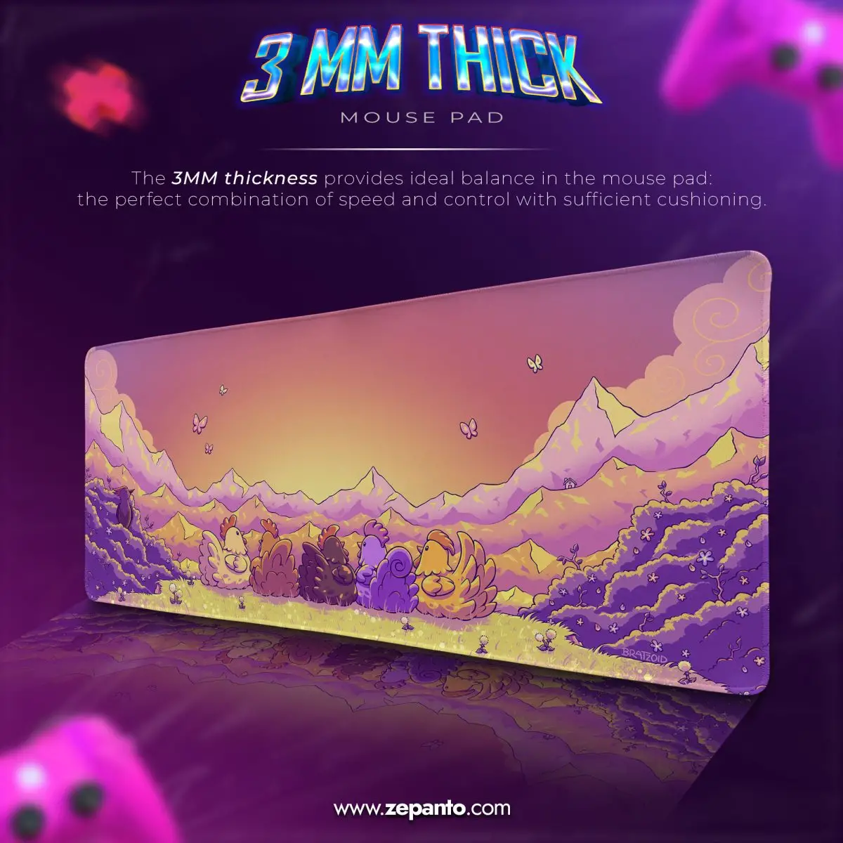 Stardew Valley Coop Desk Mat, Sunset Farm Mouse Pad