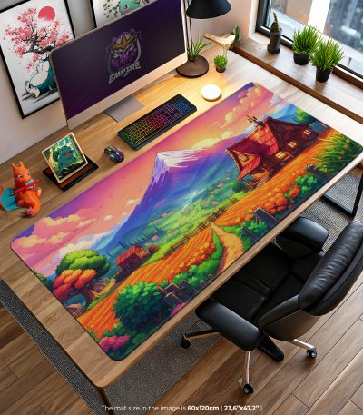 Stardew Valley Harvest Desk Mat, Cozy Farm Mouse Pad