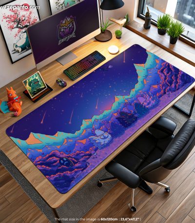 Stardew Valley Night Sky Desk Mat, Meteor Shower Mouse Pad