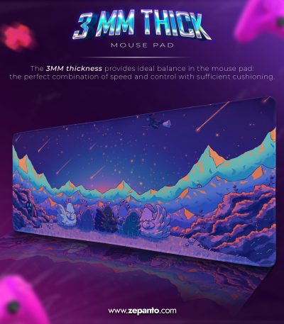 Stardew Valley Night Sky Desk Mat, Meteor Shower Mouse Pad