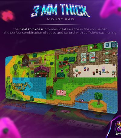 Stardew Valley Town Life Desk Mat, Pixel Farm Mouse Pad