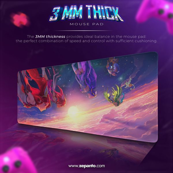 Starfall Guardians Desk Mat, LoL Cosmic Team Mouse Pad