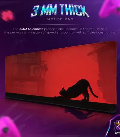 Stray Game Desk Mat, Neon Cat City Mouse Pad