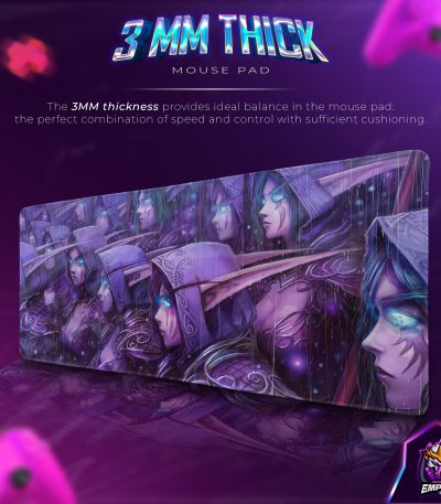 Sylvanas Shadows Desk Mat, WoW Night Elf Mouse Pad