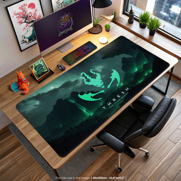 Thresh Lantern Glow Desk Mat, LoL Warden Mouse Pad