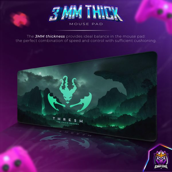 Thresh Lantern Glow Desk Mat, LoL Warden Mouse Pad