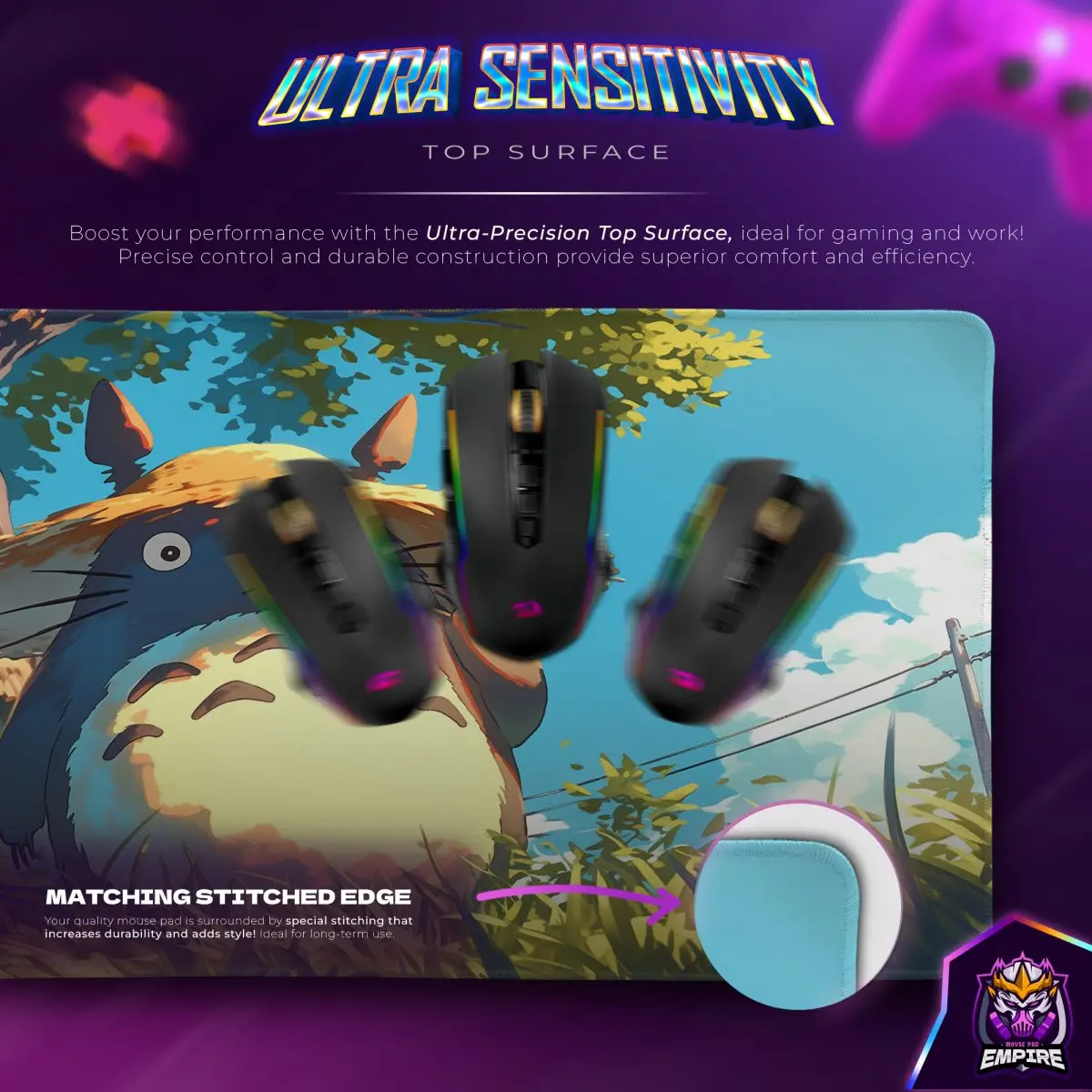 Totoro Field Day Desk Mat, Studio Ghibli Mouse Pad