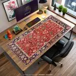 Vintage Persian Style Desk Mat, Oriental Carpet Mouse Pad