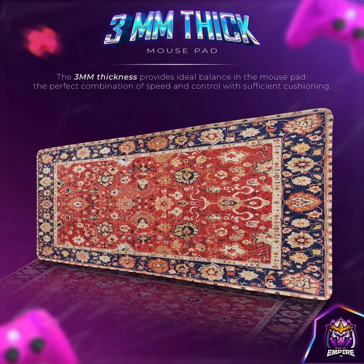 Vintage Persian Style Desk Mat, Oriental Carpet Mouse Pad