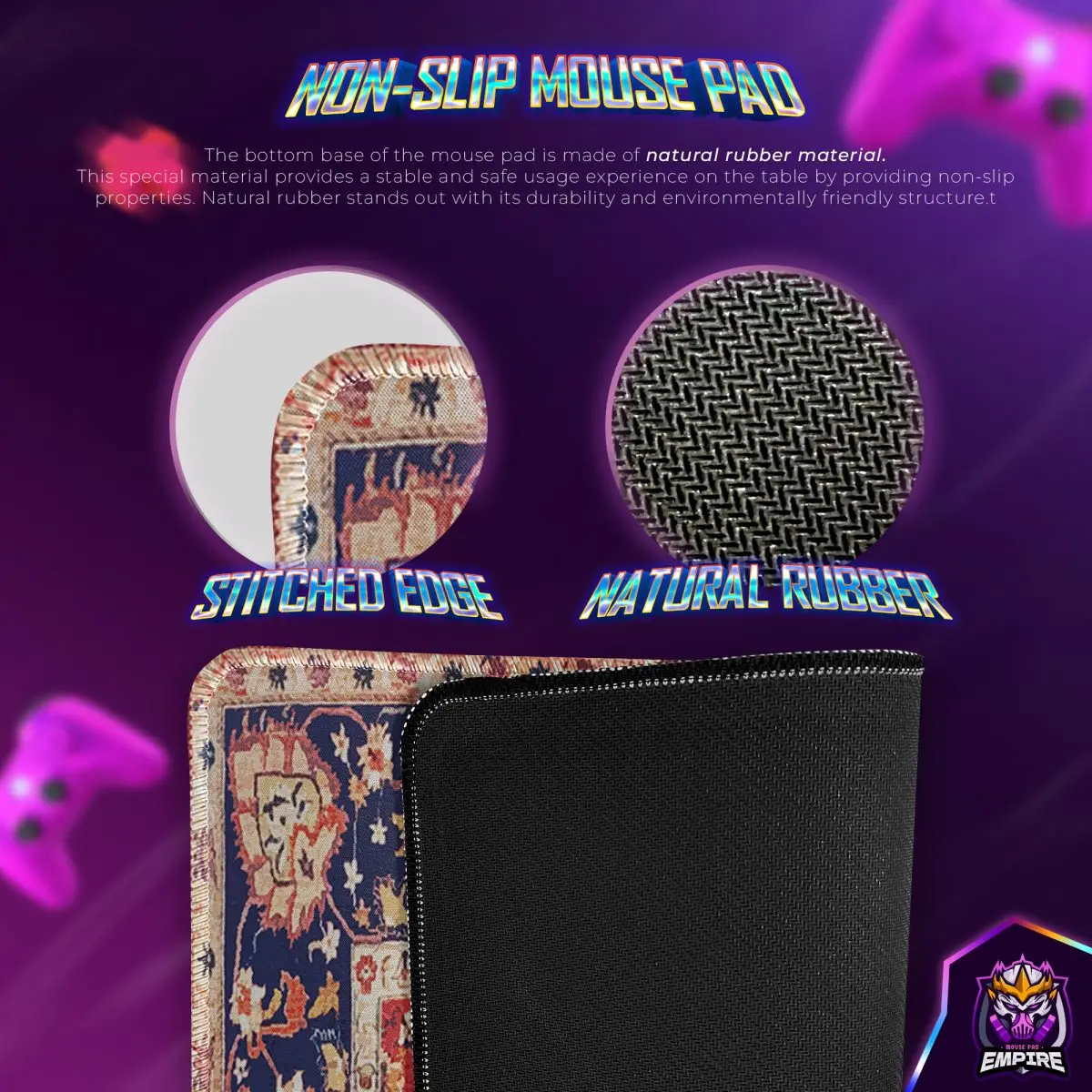 Vintage Persian Style Desk Mat, Oriental Carpet Mouse Pad