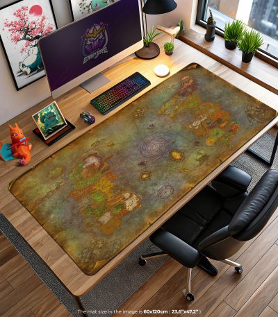 World of Warcraft Desk Mat, Azeroth Vintage Map Mouse Pad