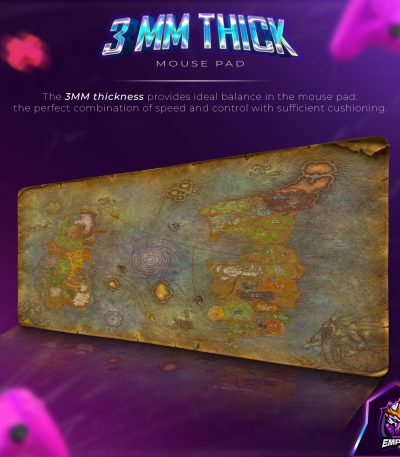 World of Warcraft Desk Mat, Azeroth Vintage Map Mouse Pad