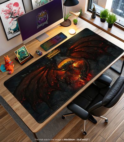 WoW Cataclysm Desk Mat, Deathwing Flame Mouse Pad