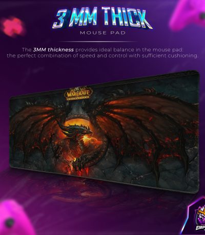 WoW Cataclysm Desk Mat, Deathwing Flame Mouse Pad