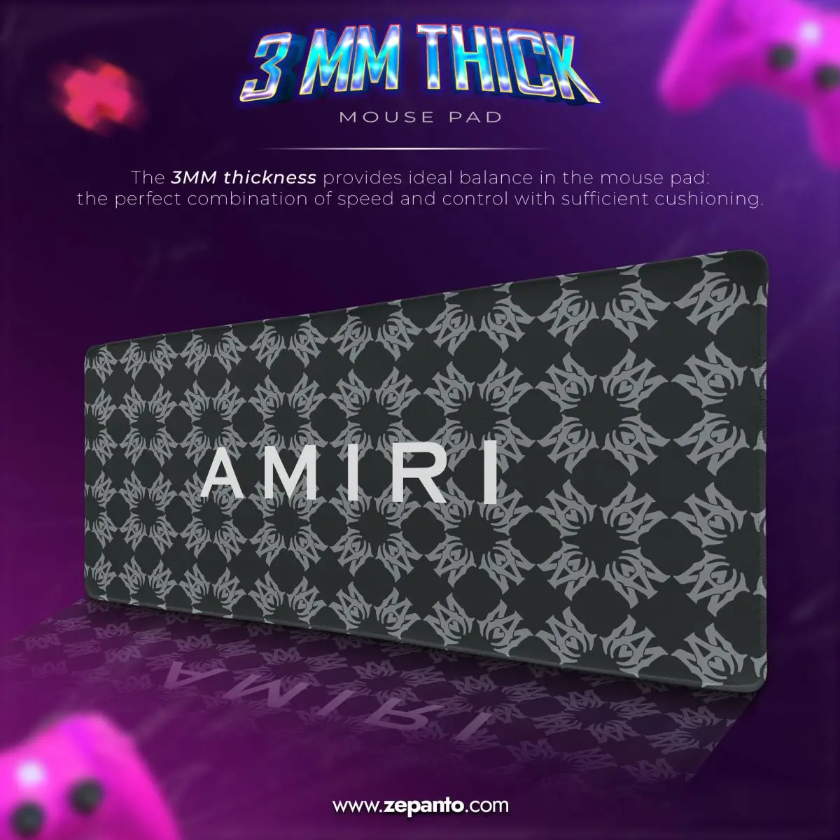 Amiri Pattern Desk Mat, Amiri Streetwear Mouse Pad
