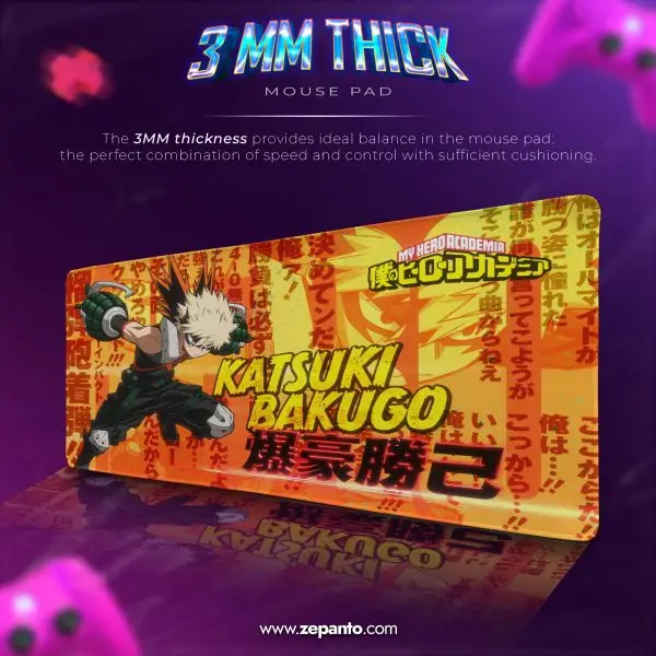 Bakugou Hero Impact Desk Mat, My Hero Mouse Pad