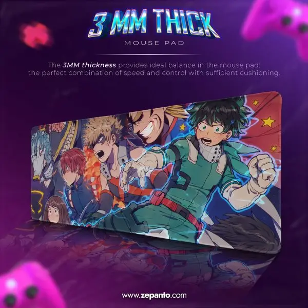 Bakugou Hero Squad Desk Mat, My Hero Mouse Pad