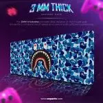 BAPE Shark Mouse Pad, Blue Streetwear Camo Desk Mat