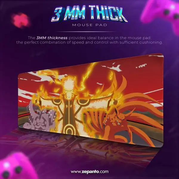 Baryon Mode Mouse Pad, Naruto Tailed Desk Mat