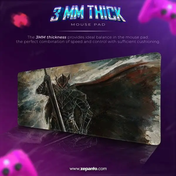 Berserker Art Mouse Pad, Shadow Knight Desk Mat