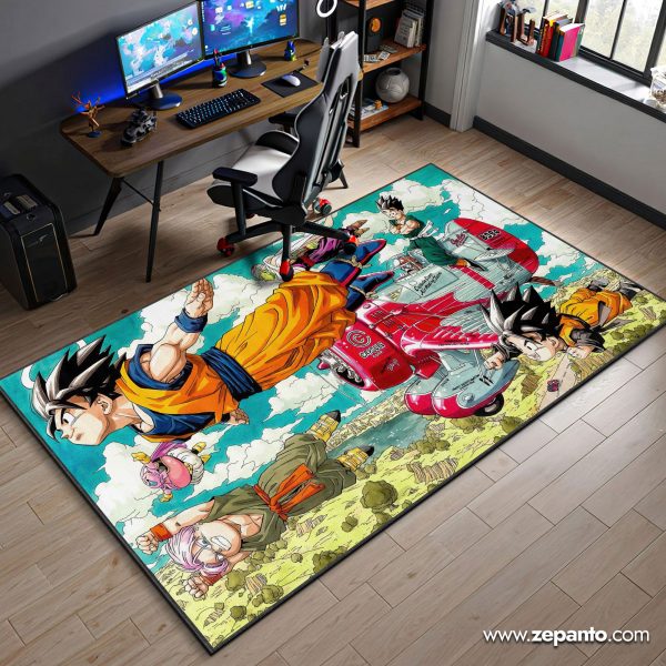 Dragon Ball Area Rug, Capsule Corp Goku Carpet