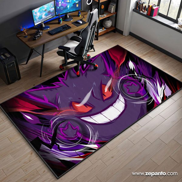 Gengar Area Rug, Ghost Type Pokémon Gaming Carpet