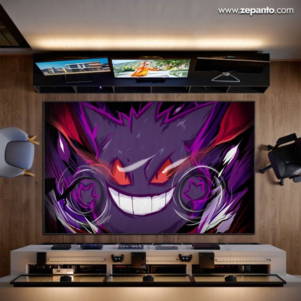 Gengar Area Rug, Ghost Type Pokémon Gaming Carpet