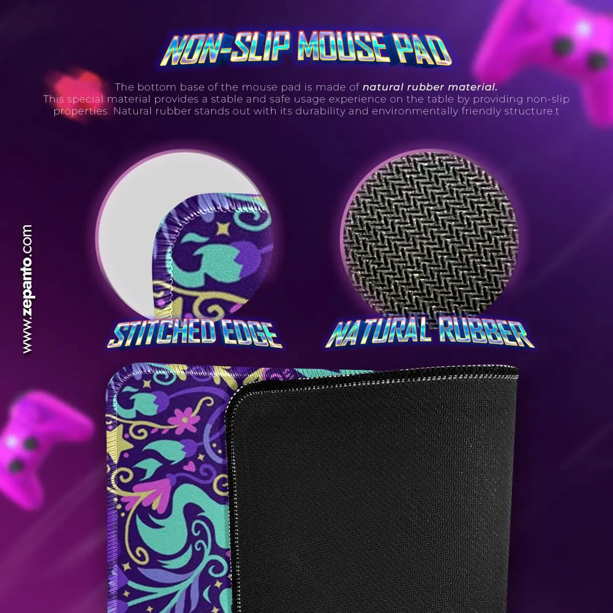 Gengar Vibes Mouse Pad, Pokémon Ghost Glow Desk Mat