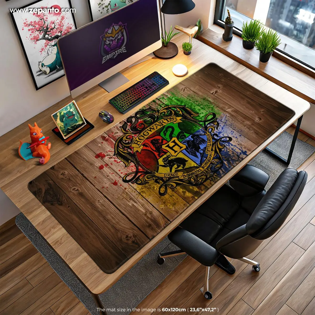 Hogwarts Crest Mouse Pad, Wizard House Desk Mat