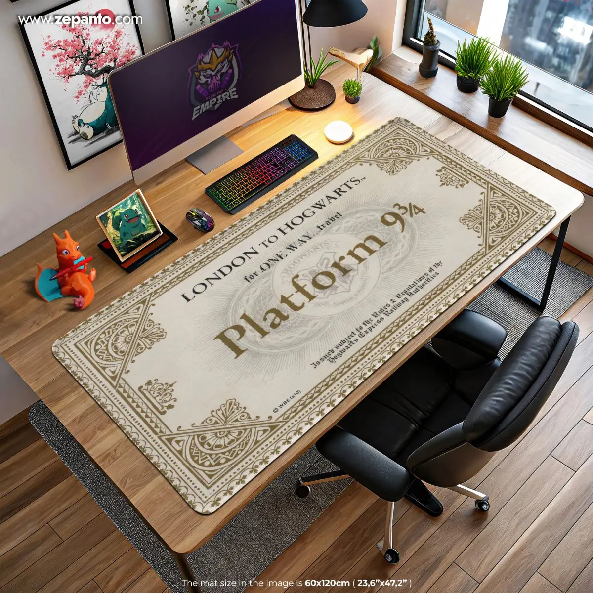 Hogwarts Platform 9 Desk Mat, Wizard Mouse Pad