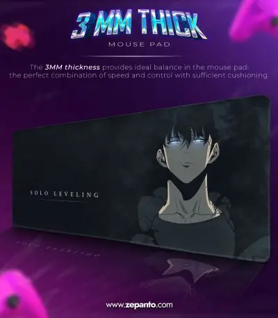 Jin-Woo Shadow Mouse Pad, Solo King Desk Mat