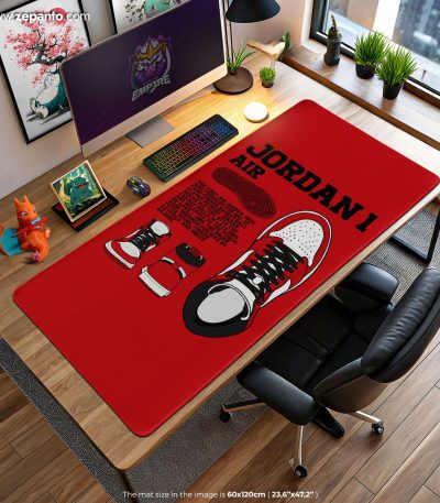 Jordan 1 Air Desk Mat, Sneaker Style Mouse Pad